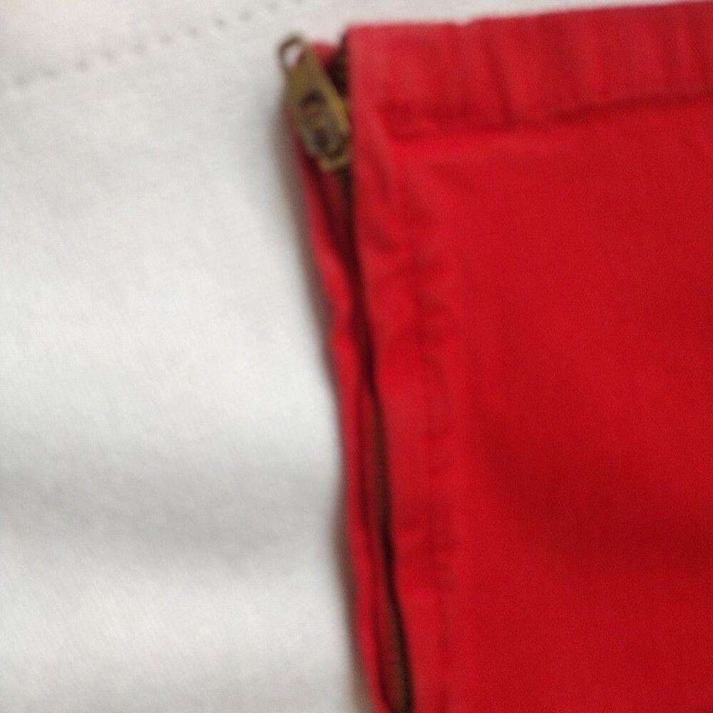 Zara Basic Jeans Womens 8 Red Skinny Mid Rise Ankle Zip Stretch Denim Pants - Picture 9 of 9